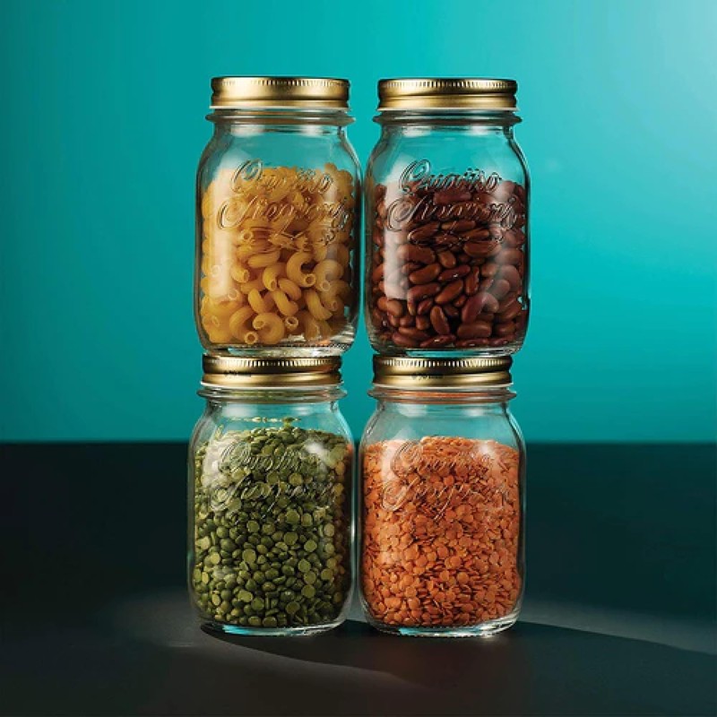 Bormioli Rocco Quattro Stagioni set of 4 Clear Airtight Mason