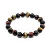 Tiger's Eye Stretch Bracelet (10mm Beads) - Red, Brown &