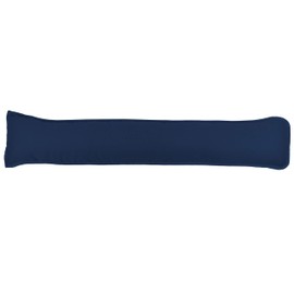 Door Drafts Stopper Stops Cold Air Wind Drafts From Door Window Bottom 90x18 cm Decorative Fabric Draught Excluder Hollowfibre Filled (Pack of 1 Navy)