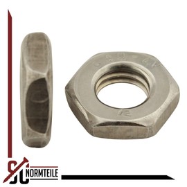 Hexagon Nuts (Low Shape) - M6 - (Pack of 10) - DIN 439 / ISO 4035 - Stainless Steel A2 (V2A) - SC439 SC-Normteile