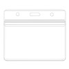 KINGSUM 6 Pack Horizontal Badge Holders Sealable Waterproof Clear Plastic Name Tag ID Card Holder (6 Pcs, Horizontal)
