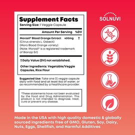 Morosil Clinically Tested C3G Supplement - Metabolism, Antioxidant, Wellness Support for Men & Women - 400mg Moro Red Orange Extract - 30 Veggie Capsules - Non-GMO, Gluten-Free, Vegan-Friendly