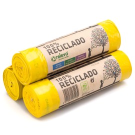 Relevo 100% Recycled Bin Liners, Heavy Duty 30L, 45 Bin Bags