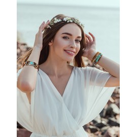 Inbagi 3 Pcs Western Jewelry for Women Turquoise Bracelet Native American Jewelry Western Gift for Women Silver Bohemian Turquoise Cuff Bracelets