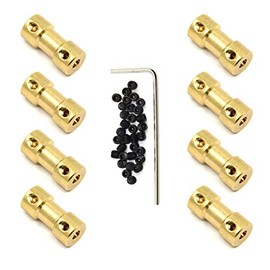 Befenybay 8pcs Brass Shaft Coupling Joint Connector with Screws for Small Motor (3.17mm)