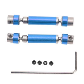 2PCS Front Rear Center Drive Shaft Aluminum Alloy Wear Resistant Rustproof Transmission Shaft for FMS 1/24 FCX24 Blue