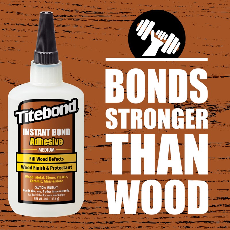 Titebond Instant Bond Medium Adhesive, 5-Second Bond, Home Repair, Woodworking,