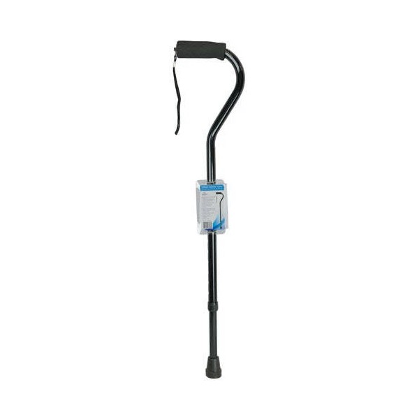 completemedical Cane Soft Foam Offset Handle Black with Strap