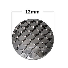 Unbranded 10pcs. Gunmetal Iridescent Mermaid Fish Scales Dragon Cameo Domes Cabochons-12mm