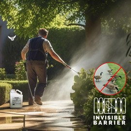 Bird-X Bird Stop Liquid, Invisible and Effective Bird Removal Liquid, Keep Birds Away, Contains Methyl Anthranilate, Easy to Apply, BS-GAL, 1-Gallon