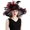 yrsZX Organza Church Derby Hats for Women Wedding Tea Party