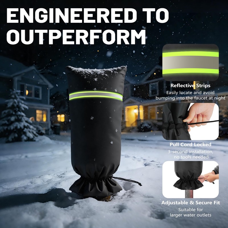 Outdoor Faucet Covers for Winter, 13" W x 25.6" H