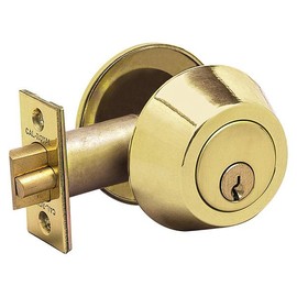 Cal Royal GL220 Gate Latch - Polished Brass, Single Cylinder E0153
