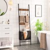 HOOBRO Blanket Ladder with Basket, 17.3”L x 63.4”H, Towel Rack