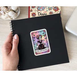 (3 Pcs) The Dog Mama Tarot Card Sticker - Day of The Dead - Skeleton Dog Mom Tarot Card Decal for Dogs Lover - Witchy - Funny Cute Skeleton - Skelly - Decal 3 Inch for Laptop Water Bottles Phone