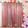 ShiDianYi Rainbow Backdrop Curtains 4FTX10FT Sequin Backdrops 2 Panels Colorful
