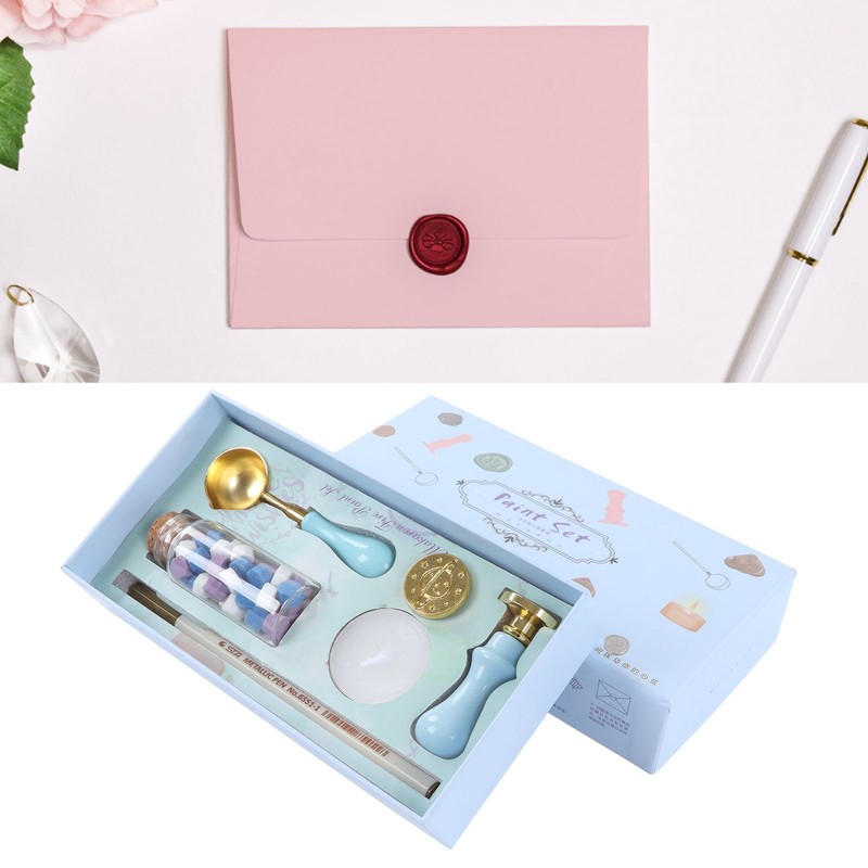 Wax Sealing Stamp Kit Clear Pattern Delicate Wax Detachable Handle