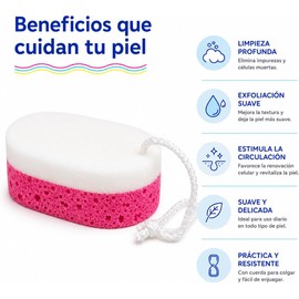 Esponja Exfoliante Doble Textura T.TAIO para Limpieza Corporal