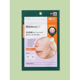 Madeca 21 Clear Spot Cure Patch 24 Patches, 12PACK - Korean Hydrocolloid Acne Patch for Blemish Care, Post-Pimple Healing & Skin Recovery