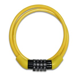 44162 Bicycle Key, Ine, Small My Dial Lock, 23.6 inches (60 cm), Yellow