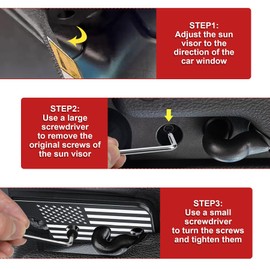Vcxaykey Upgraded Sun Visor Repair Kit, Aluminum Alloy American Flag Sun Visor Clip, Visor Accessories Compatible with Jeep Wrangler JK 2018, JL 2018-2023, 2020-2023 Gladiator Repair Sagging Sun Visor