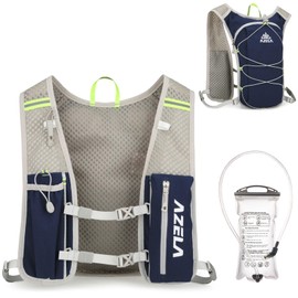 Azarxis Hydration Pack Water Backpack Running Vest 7L Lightweight for Women Men Hiking Biking Jogging Trail Race Cycling (Dark Blue + 1.5L White Water Bladder)