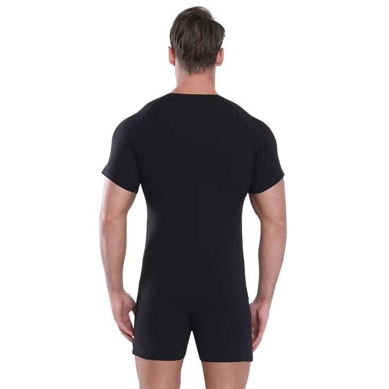 Landofgenie Mens Short Sleeve Onesie Jumpsuit Pajamas Stretchy Cotton One