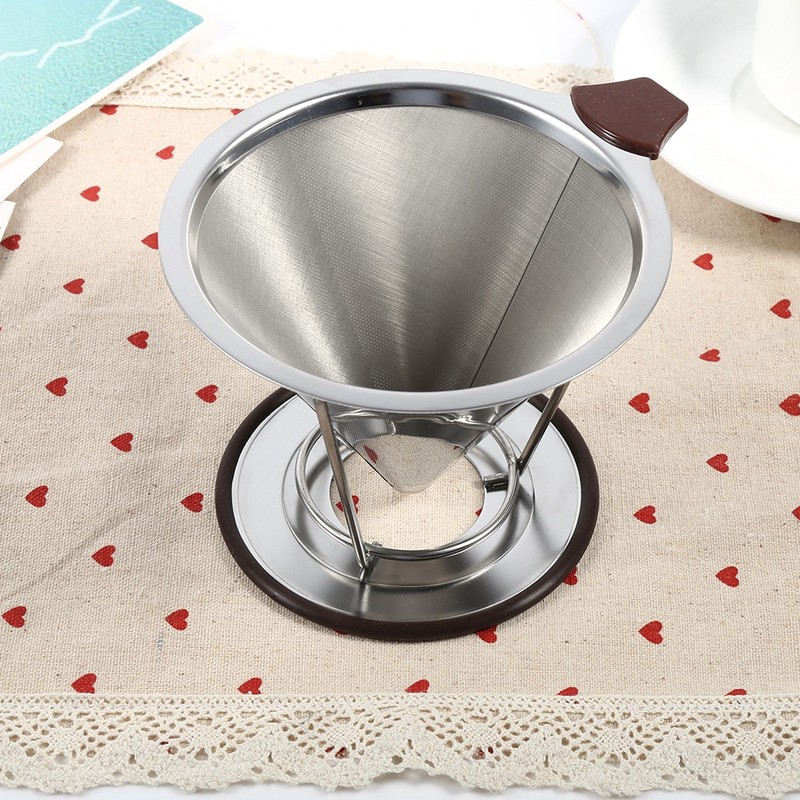 1x Portable 304 Stainless Steel Drip Dripper Double Layer Mesh