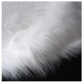 Extra Long Stack 90 mm Lightweight Long Hair Shaggy Fabric for DIY, Soft Fluffy Faux Fur Luxury Shag Fabric for Decoration Costumes Cosplay Rugs Props 150 x 50 cm Colour: 1 White