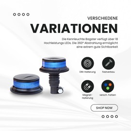 Raptors LED Technik Bagster ECE R65-10-30V DC Indicator Light Blue Fixed Installation