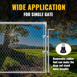 VIVIDA Gate Drop Rod 36 inch, Chain Link Drop Rod, Heavy Duty Cane Bolts Pin Latch for Single or Double Gate, Chain Link Fence Parts, for 1-3/8" Gate Post, 1 Pack