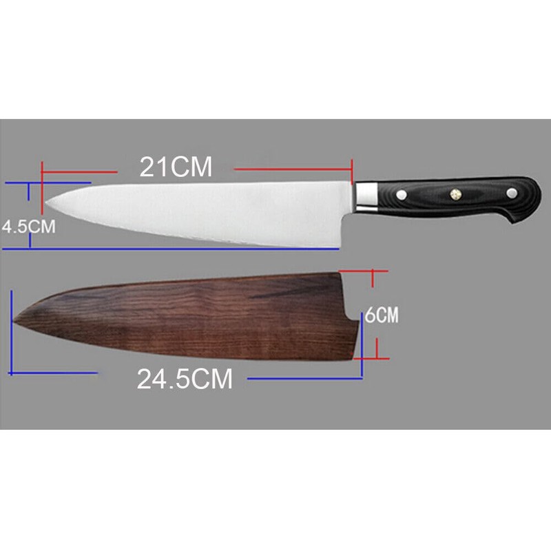 UCCKEYI Chef's Knife Sheath Gyuto Magnetic Saya Knife Wood Blade