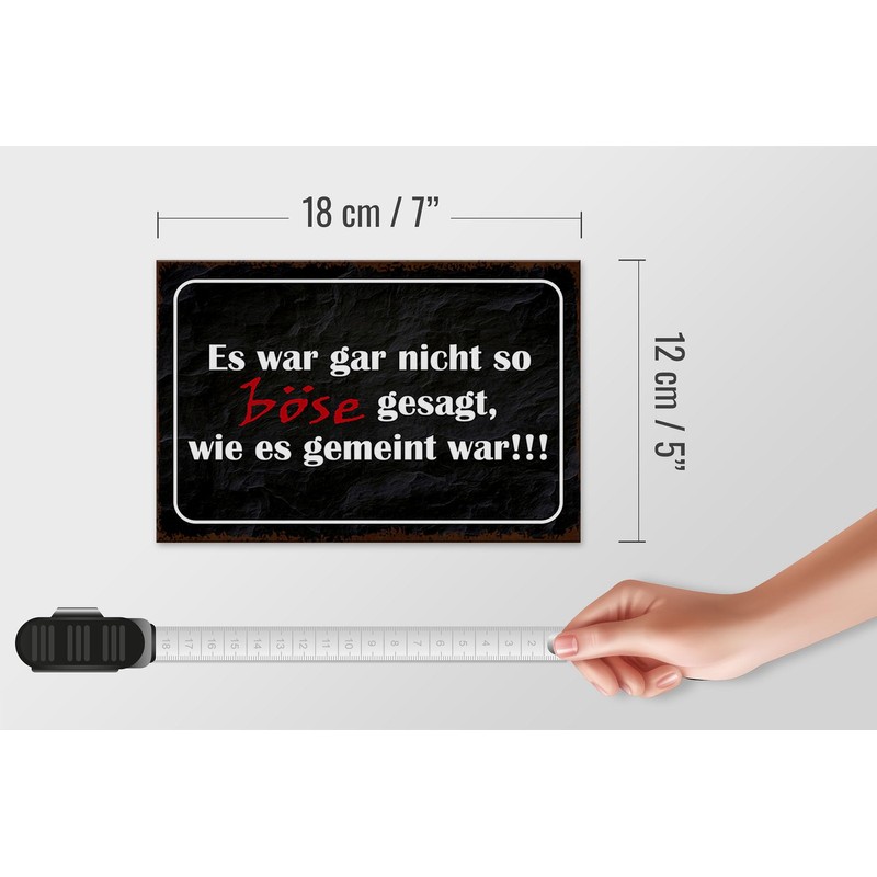 Wooden Sign with Saying 18 x 12 cm Es war