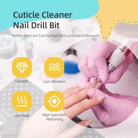 HYTOOS 3mm Inverted Cone Cuticle Clean Nail Drill Bits, 5Pcs/Set Titanium Russian Diamond Nail Bit Professional Safety Under Nail Cleaner Burr for Cuticle Dead Skin, Electric Drill Accessories, Fine