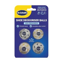 Dr. Scholl's Shoe Deodoriser Balls - Keeps Shoes, Football Boots, Gym Bags Smelling Fresh, Clinically Tested Shoe Deodoriser with 12-Hour Freshness, Reusable and Long-Lasting, Shoe Odour Eliminator