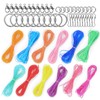 Glarks 52pcs Lanyard String Kit, Bright and Glitter Colour Plastic