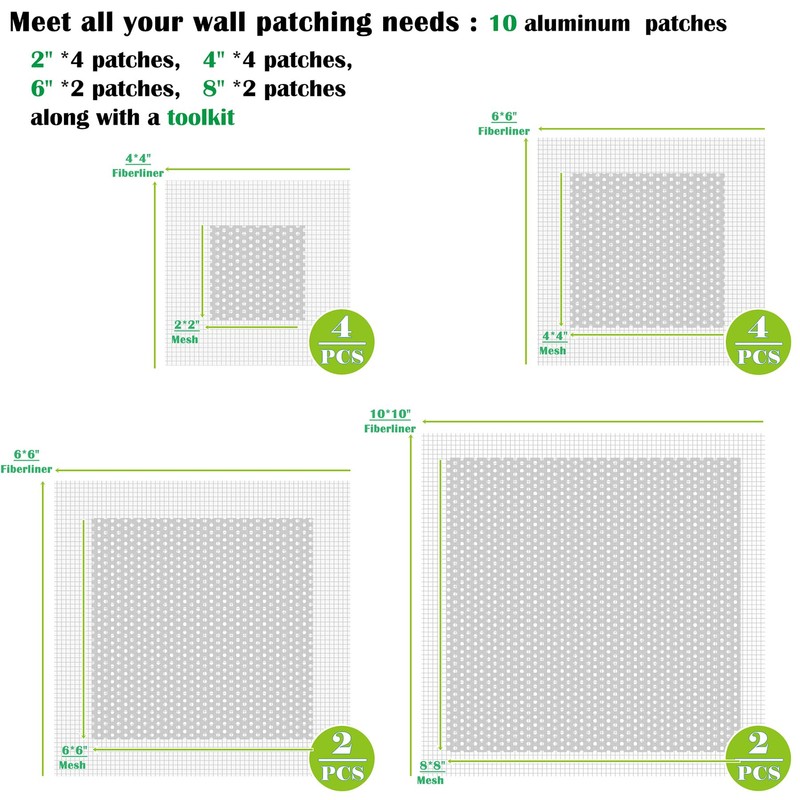 Ansoon 12Pack Wall Repair Drywall Repair Patch kit, Self Adhesive
