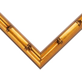 CountryArtHouse Picture Frame Moulding (Wood) 18ft Bundle - Bamboo Gold Finish - 1" Width - 3/4" Rabbet Depth