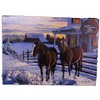 Oak Street Lighted Canvas w/Timer - Two Horses (8x6 Tabletop)