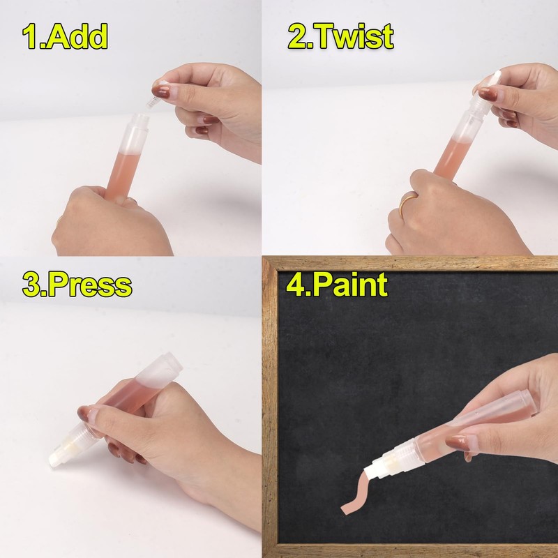 FULIBAO Large Empty Paint Markers 4 pcs/pack, 10-15mm Jumbo Tips,