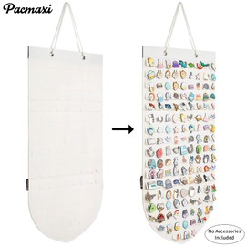 PACMAXI Organizador de almacenamiento para broches colgantes, pancarta de pared para exhibición, botones y colecciones de solapa, soporte de almacenamiento de colección de broches con capacidad para hasta 141 pines. (Blanco)