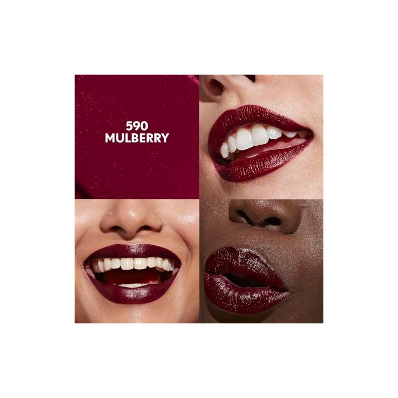 COVERGIRL Clean, Labial Satinado, 590 Mulberry, Hidratación 24H, 3.5 g