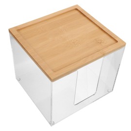 Beavorty Clear Acrylic Tissue Box Holder for Facial Tissues Napkins Dryer Elegant Desktop Dispenser for Bathrooms Bedrooms Countertops Vanities