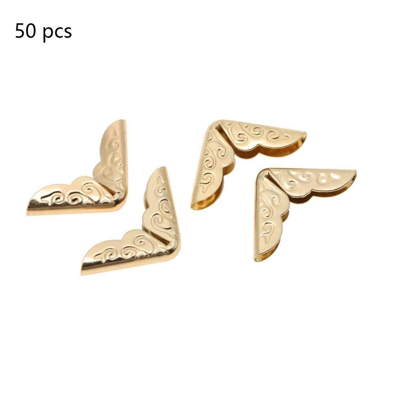 50Pcs C086 Brass Scrapbooking Photo Mounting Corners, Book Albums Menus