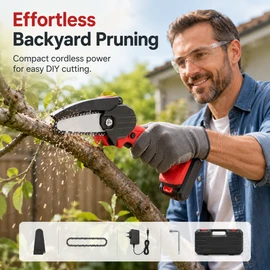 21V Cordless Mini Chainsaw for DIY Wood Cutting – Rechargeable Power Tool for Home Garden Projects