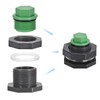 sourcing map PVC Bulkhead Tank Adapter with Green Plug Fitting