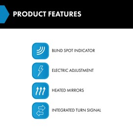 TRQ Passenger Side Mirror Assembly Power Heated Turn Signal Blind Spot Foldaway Textured Compatible with 2019-2022 Lexus UX200 2019-2023 UX250h