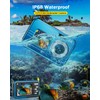 Underwater Camera, 4K Waterproof Camera with 64GB Card 48MP Autofocus