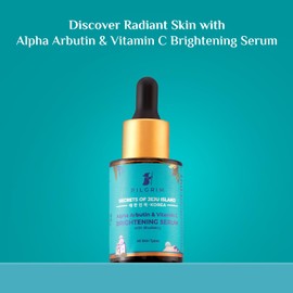 PILGRIM Korean 2% Alpha Arbutin & 3% Vitamin C Brightening Face Serum for Glowing Skin Alpha arbutin face serum All Skin Types Men & Women Korean Skin Care Vegan & Cruelty-Free 30ml