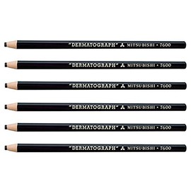 Uni-Set 6 Marker Pens Dermatograph 7600 Multi Holder Size Easier Black